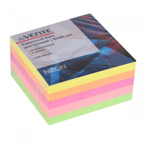 Бумага для заметок 8,5x8,5см 500л 5цв Неон 2012702