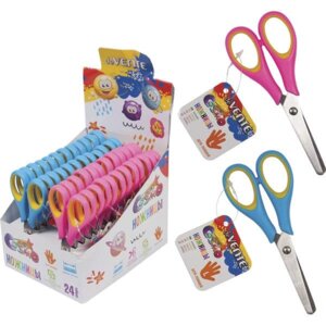 Ножницы 12,4см для левшей Cosmo Lefthander с линейкой двухцв прорезин 8010804