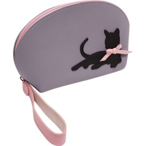 Пенал косметичка Black Cat 20x13x8см матовая искусств кожа на молнии с бегунком 7026129