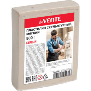 Пластилин скульптурный 500г Белый пленка мягкий 8042908