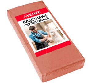 Пластилин скульптурный 1000г Терракотовый твердый пленка 8042917