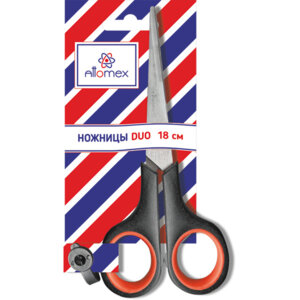 Ножницы 18 см двухцветные прорезиненные 4091821