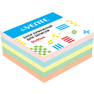 Блок для записей 90x90x50 непроклеен 5цв 2012800