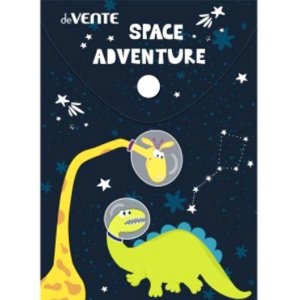 Папка конверт на кнопке A6 Space Adventure 114x158мм 150мкм непрозр с рис 3079145