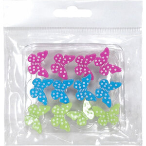 Кнопки силовые 12шт в форме бабочек 4132101