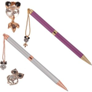 Ручка шар 0,7мм Синяя подар металл с подвеской 9021703