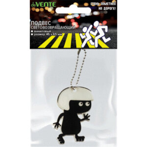 Подвес виниловый "deVENTE. Ant" 45x65 мм, цвет черный со световозвращающими элементами 9082000