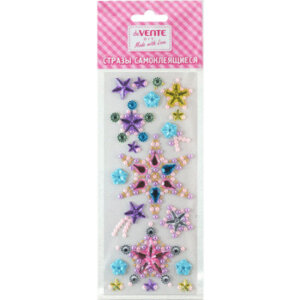 Стразы самоклеящиеся акриловые Звезды 7,5x18cм асс 8004014