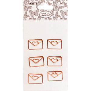 Скрепки металл 6шт Gold Rose Envelope розовое золото 33x23 мм 6шт 4135008