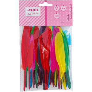 Перья декор Пестрый микс натур гусиные 10-15см 50шт асс 8130900