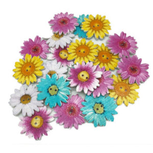 Пуговицы декор Астры дерево 35мм 15шт асс 8001118