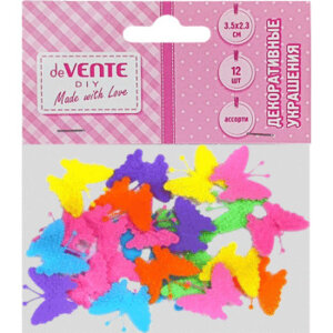 Декор украшения 50шт Бабочки Пестрые 22x20мм микс тканевые асс 8130116