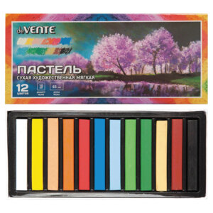 Пастель сухая художественная мягкая 12цв квадратное сечение 65x10мм 8172804 