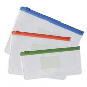 Папка на молнии A4 330x220мм полипропилен 150мкм с карманом для визит карты 3072500