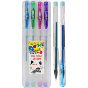 Набор ручек гелевых 04цв Cosmo Glitter с блестками 1мм 5051038
