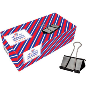 Зажим для бумаг 51мм 12шт Черный металл 4131305