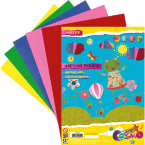 Бумага цв бархатная 5цв 5л самокл 8040511