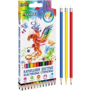 Карандаши 12цв Rewrite стираемые 2М 3мм шестигр пласт 5022916