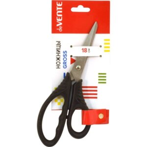 Ножницы 18см Gross усиленные пласт кольца в карт блистере Черные 4091704