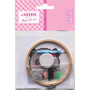 Алмазная живопись на текстильной основе Рanda 20x20см в комплекте с пяльцами 9071100