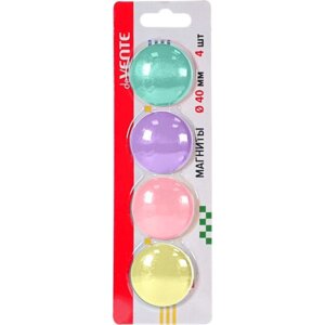 Магнит для доски офисной Pastel 40мм 4шт цв пастель асс 6021103