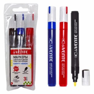 Набор маркеров для белой доски 3цв Happy Hands красн син черн круглый корпус пул 5040103