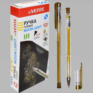 Ручка гелевая 0,8мм Золотистая Moonlight с эффектом Highlighter для рис 5051115