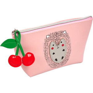 Пенал косметичка 21x12x7см Cherry Hedgehog мат искусств кожа на молнии Розовый 7026201