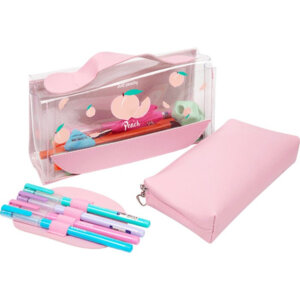 Пенал 2 в 1 21x12x5,5см Peach прямоугол ПВХ с рис и мат 7025260