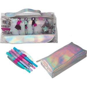 Пенал 2 в 1 21x12x5,5см Paris прямоугол ПВХ с рис мат 7025283