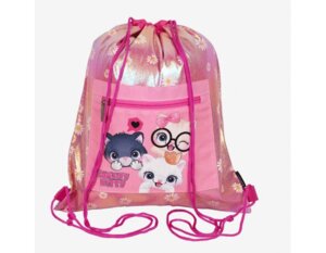 Сумка для сменной обуви 35x40см Sweet Cats внешн карм на молнии блестящая ткань 7040241