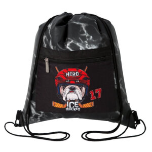 Сумка для сменной обуви 35x40см Ice Hockey внешн карм на молнии мрамор ткань 7040244