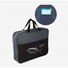Сумка тектсиль с ручками A4 36x28x8см Shark джинс с текстиль расшир 8054297