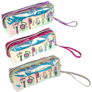 Пенал косметичка 21,5x8x5см Girl Stuff прямоугол на молнии голографич полупр 7029254