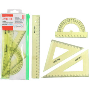 Набор геометрический малый 4 предм линейка 20см 2 угольника транспортир полупроз 5092001