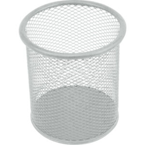 Подставка для канц принадлежностей 8x8x9,8см круглый сетчатая металл Серая 4104016