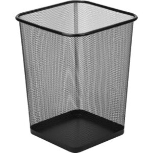 Корзина для бумаг 22x16,5x27,5см квадратная сетчатая металл Черная 4106001