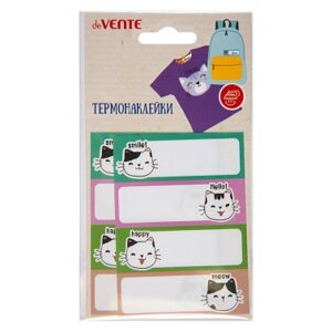 Набор именных термонаклеек 8шт 60x20мм Sweet Cats  на тканевой основе 4 диз 8004168
