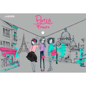 Папка конверт на кнопке A3 455x325мм Paris 200мкм непрозр с рис 3079287