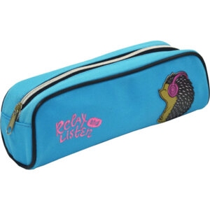 Пенал 1 секц 22,5x8x6,5см Music Hedgehog овальный бархатная ткань аппл вышивка 7023219