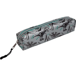 Пенал 1 секц 21x4x4см Lost Island прямоугольный на молнии серебро иск кожа 7025278