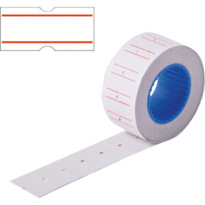 Этикетки для этикет пистолета 21x12мм Белые 600шт в рул прямоугол с красными полосками 2061700