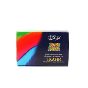 Краски акриловые 6цв по 20мл 120мл DecArt по ткани /28-6.20-50 8079633