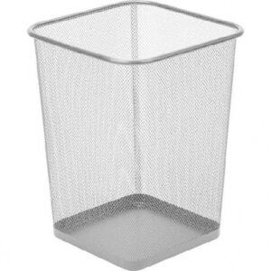 Корзина для бумаг 27x20x30,5см квадратная сетчатая металли Серая 4106003