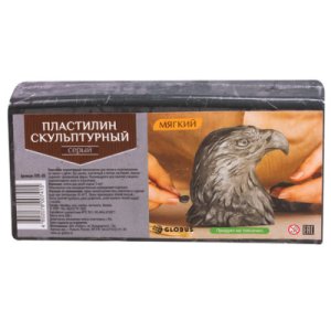 Пластилин скульптурный 500г Globus Серый пленка мягкий ПЛС-05 8042600