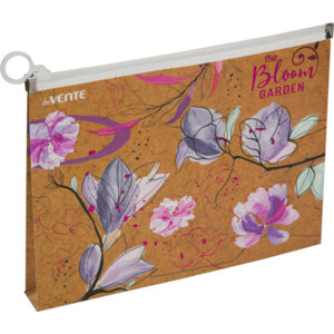 Папка на молнии A5 240x185x25мм Bloom Garden 180мкм с расшир крафт имитация 3072223