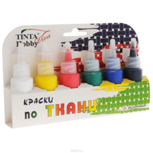 Краски акриловые  6цв по 27мл Tinta Viva по ткани 162мл флакон 37-6.2 8079639
