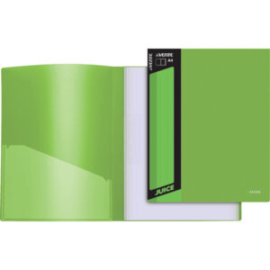 Папка 10 файлов A4 450мкм Juicy 30мкм внешний карм непрозр Салатовая 3100900