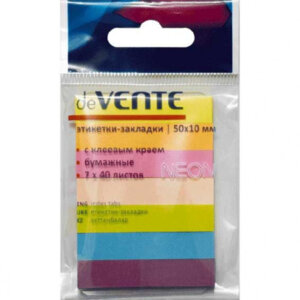 Набор закладок самокл бумаж 50x10мм 7x40л офсет 75г/м² 7 неон цв 2011304