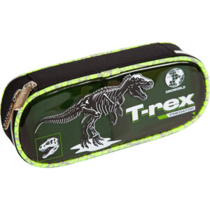 Пенал 1 секц 22x9x5см T-Rex овальный с внутренним органайзером створкой на липучке 7023344